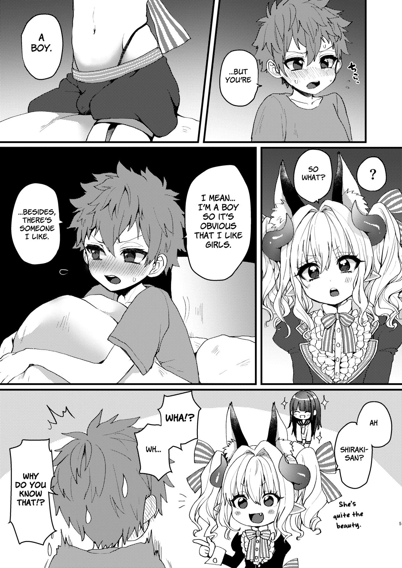 [Koneko Gumi (Poron)] Inma-kun no Ecchi na Yume ni Nayamasareru Otokonoko no Hanashi [English] [Anzu] [Digital] page 5 full