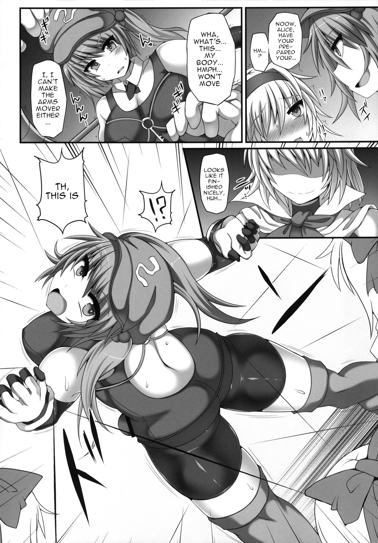 (Kouroumu 9) [Stapspats (Hisui)] Gensoukyou Futanari Chinpo Wrestling 3 - Kamen Ningyou Tsukai A VS Devil Nitori (Touhou Project) [English] [robypoo] page 22 full