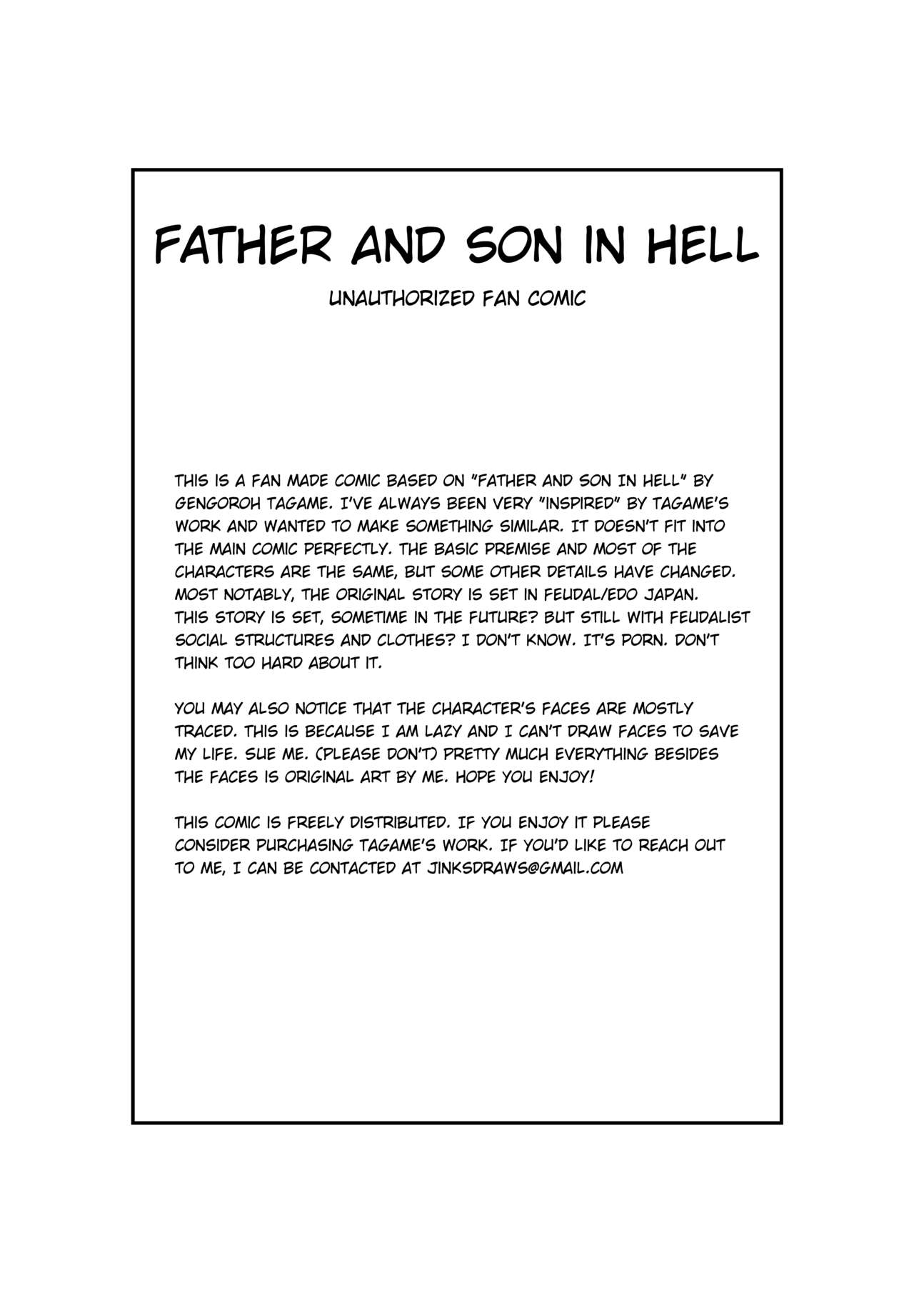 Father and Son in Hell - Unauthorized Fan Comic page 1 full