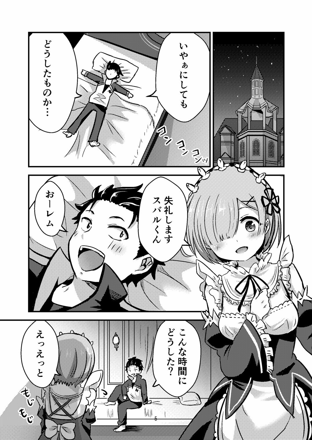 [Hanami ga Saku (Bangetsu Setsuka)] Rem ga Hitohada Nugimasu! (Re:Zero kara Hajimeru Isekai Seikatsu) [Digital] page 4 full