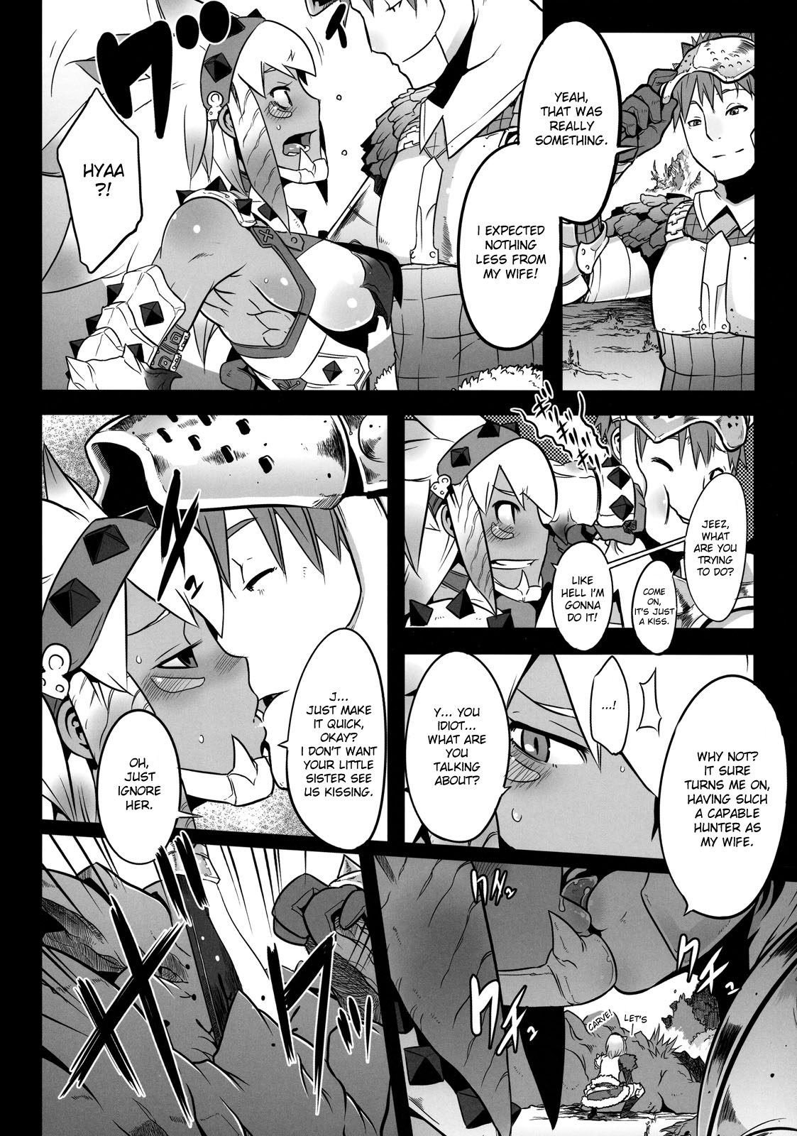 (C77) [DA HOOTCH (ShindoL)] Hanshoku Nebura (Monster Hunter) [English] [desudesu] page 4 full