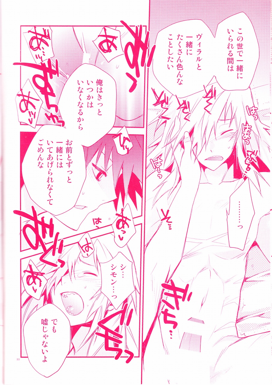 (Puniket 17) [PLUSPLUG (+)] Shi ga Futari o Wakatsumade. (Tengen Toppa Gurren Lagann) page 22 full