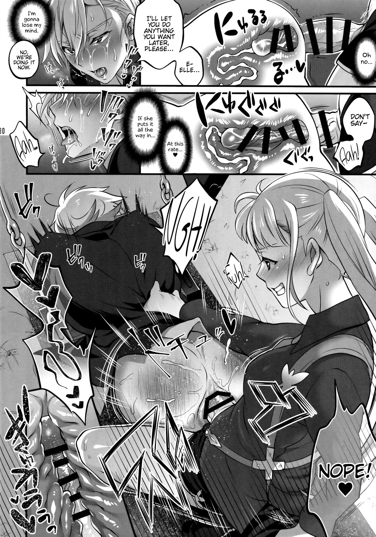 (C96) [Temparing (Tokimachi Eisei)] Otona ni Natte mo Kawarazu Futanari Elle ni Furimawasareru! (Tales of Xillia 2) [English] {Hennojin} page 29 full