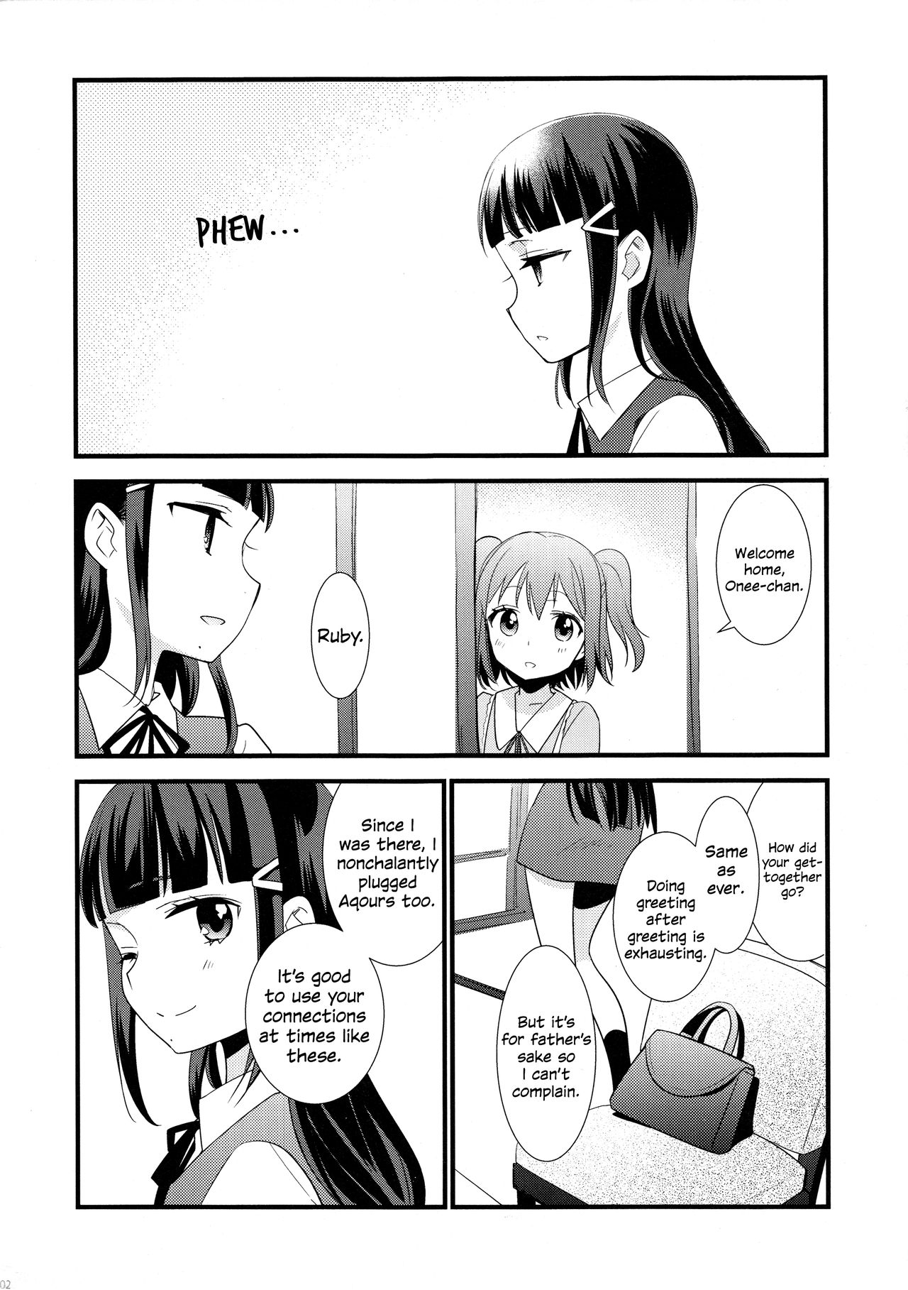 (BokuLove! Sunshine in Numazu) [Sweet Pea (Ooshima Tomo)] Kurosawa Shimai no Katei no Jijou 2 (Love Live! Sunshine!!) [English] page 2 full