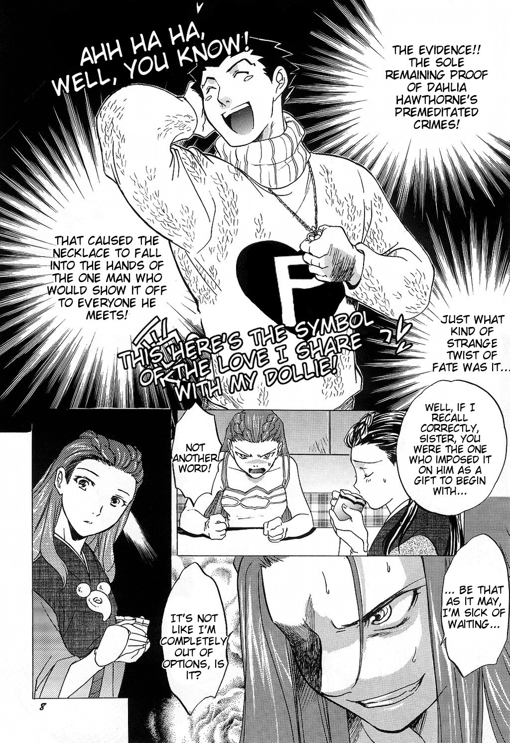 (CR35) [Toko-ya (HEIZO, Kitoen)] Bijin Joshidaisei Dokubutsu Coffee Konnyuu Jiken (Misui) | The College Darling's Poisoned Coffee Turnabout (Ace Attorney) [English] page 8 full