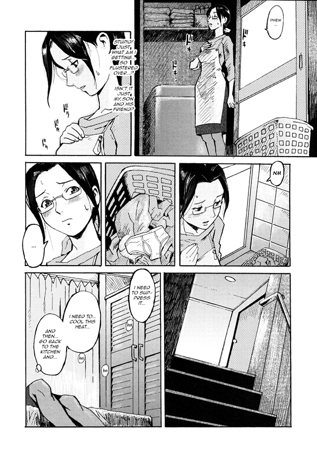 [Kuroiwa Menou] Haha to Musuko to Sono Yuujin to | Mother, son, and his Buddy (Milk Crown) [English] =Short Wharf= page 4 full