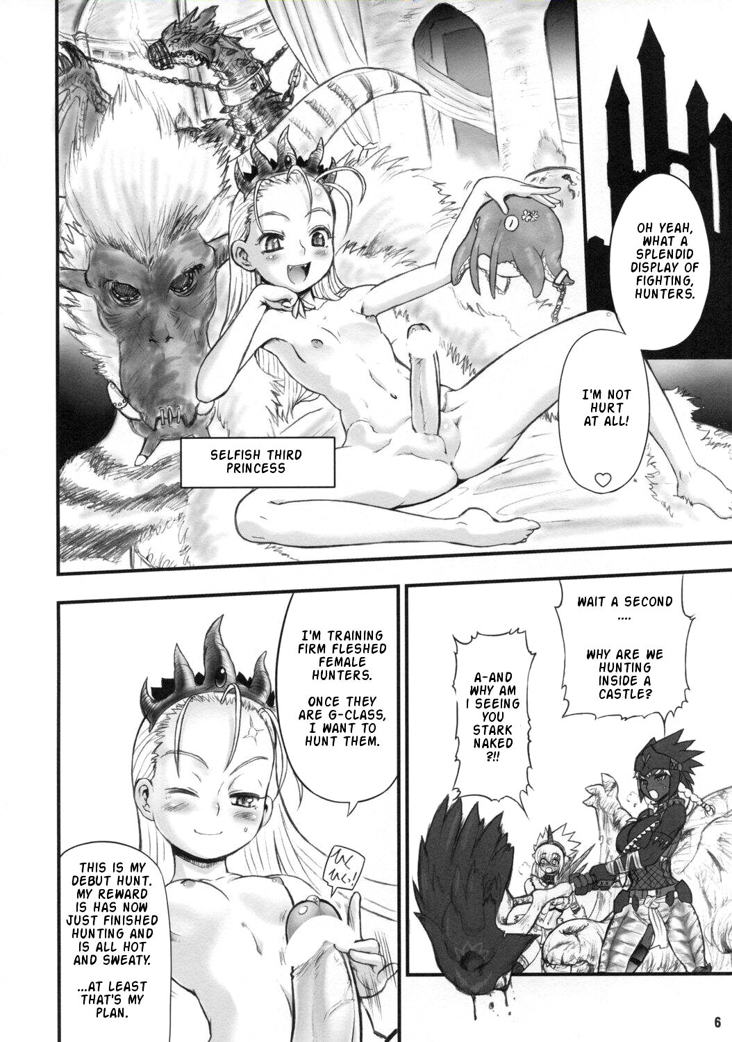 (C74) [Arsenothelus (Rebis)] Wagamama Oujo no Hunter dai Renzoku Shuryou! (Monster Hunter) [English] page 5 full