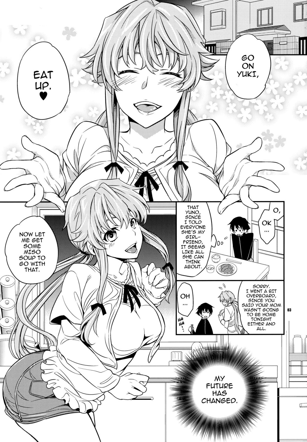 (C81) [Crazy9 (Ichitaka)] Yuki Yuno Ai no Mirai Nikki + 2011 Winter Omake (Mirai Nikki) [English] [darknight] page 2 full