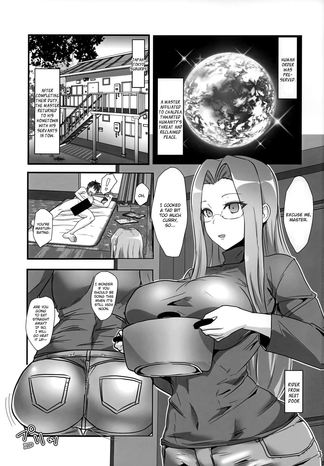 (C96) [Boston Tea Party (TeaIndian)] Rider-san to Dousei & Tonari no OL | Living Together With Rider and Next-Door OL Servant (Fate/Grand Order) [English] [Aoitenshi] page 3 full