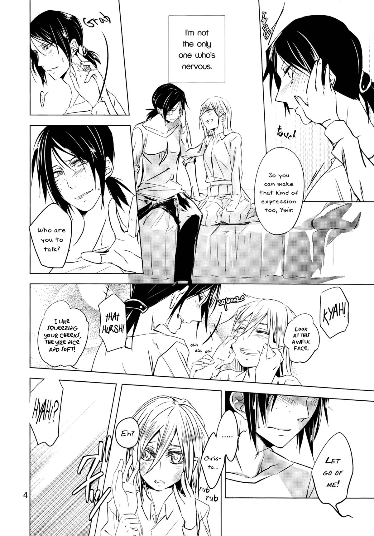 (C86) [Komorebitei (Sora)] Hatsutaiken. | Their First Time (Shingeki no Kyojin) [English] [Yuri-ism] page 5 full