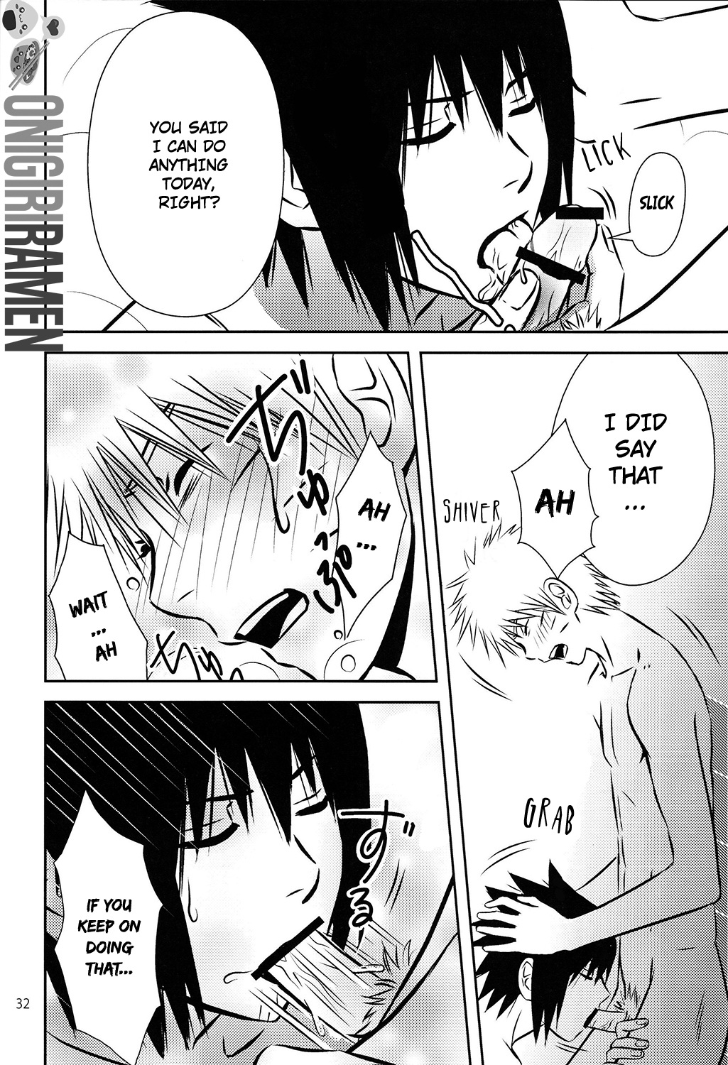 (C80) [@ Harukaze Shunpoo (Shunpoo)] SASUKE ♥ HAPIBA!! (Naruto) [English] [Onigiri Ramen] page 32 full