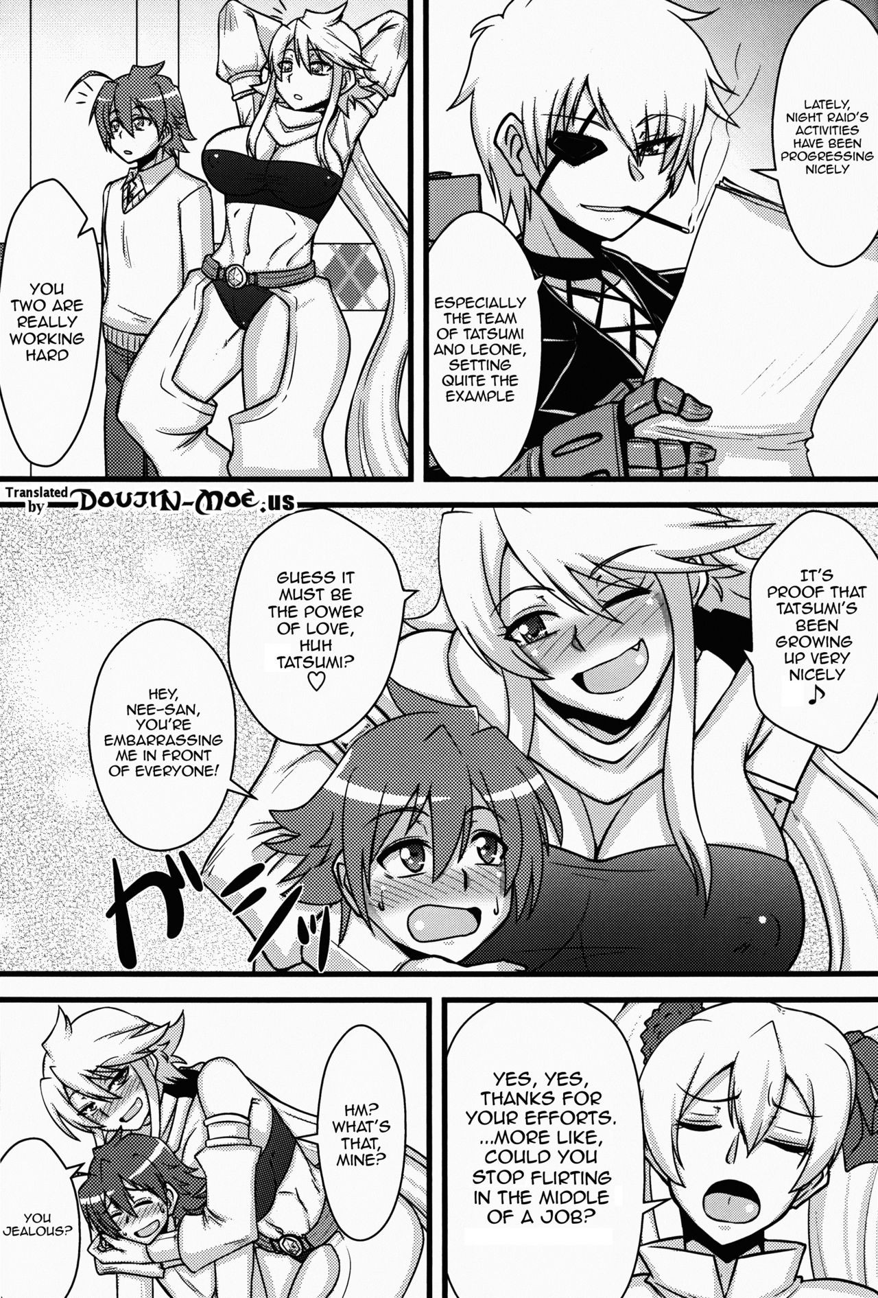 (SC2015 Autumn) [Shonnaka-dou (Mitsurugi Ken)] Zoku Nee-san Route o Kill (Akame ga Kill!) [English] {doujin-moe.us} page 4 full