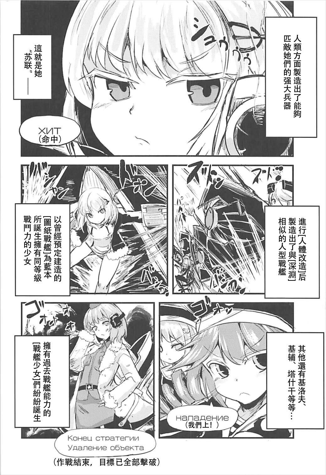 (C93) [Yamotodou Rakugakiichi (yamoto)] Mendokusai Soyuz (Warship Girls R) [Chinese] [馬潤人漢化組] page 3 full
