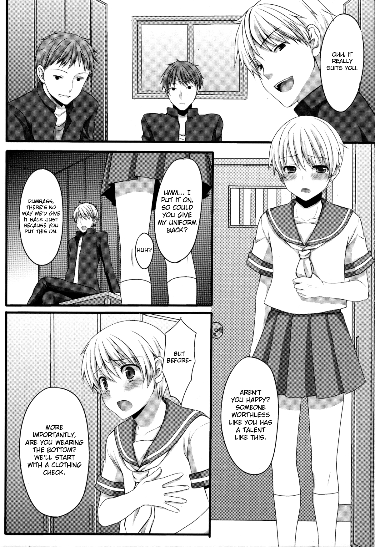 (Nyosoket!) [Tottototomekichi, InkStone (Tomekichi, Amami Ryouko)] Shounen ni Josousasete Ijimete Mita | Let's Force Him to Crossdress and Rape Him [English] =LWB= page 3 full