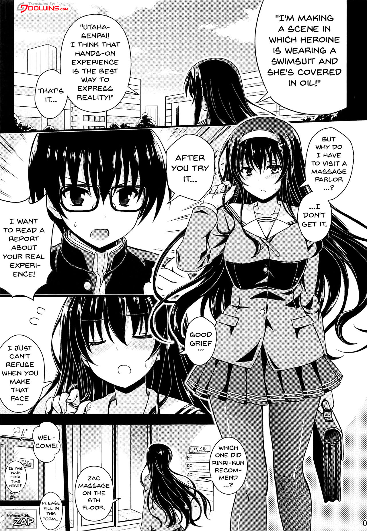 (COMIC1☆11) [Yumeya Honpo (Mukeikaku)] Honmono no Yukue (Saenai Heroine no Sodatekata) [English] {Doujins.com} page 2 full