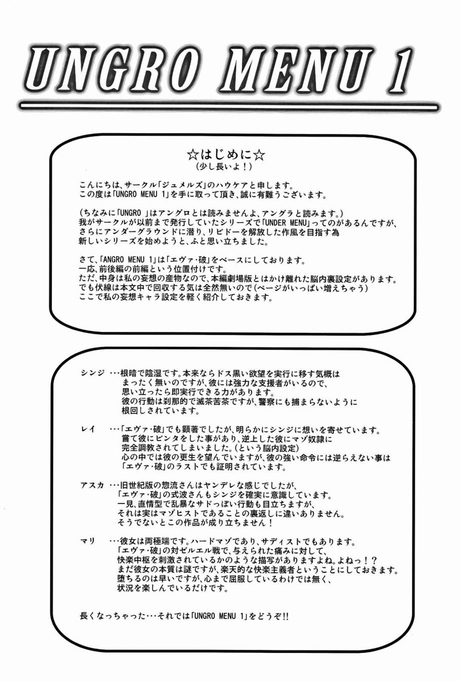 (COMIC1☆4) [Jumelles (Hawkear)] UNGRO MENU 1 (Neon Genesis Evangelion) [Chinese] [魔法汉化] page 3 full