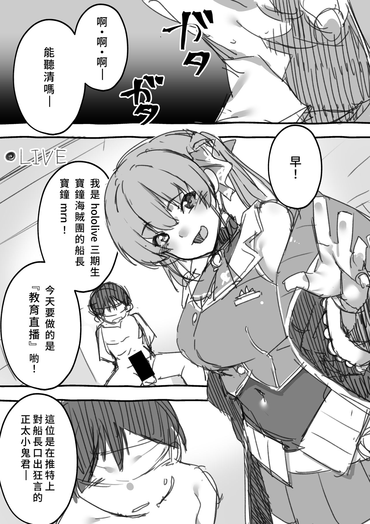 [Hikoushiki (CowBow)] Senchou no Wakarase Haishin Nandawa! | 船長的教育直播什么的! (Houshou Marine) [Chinese] [彩虹社报] page 3 full