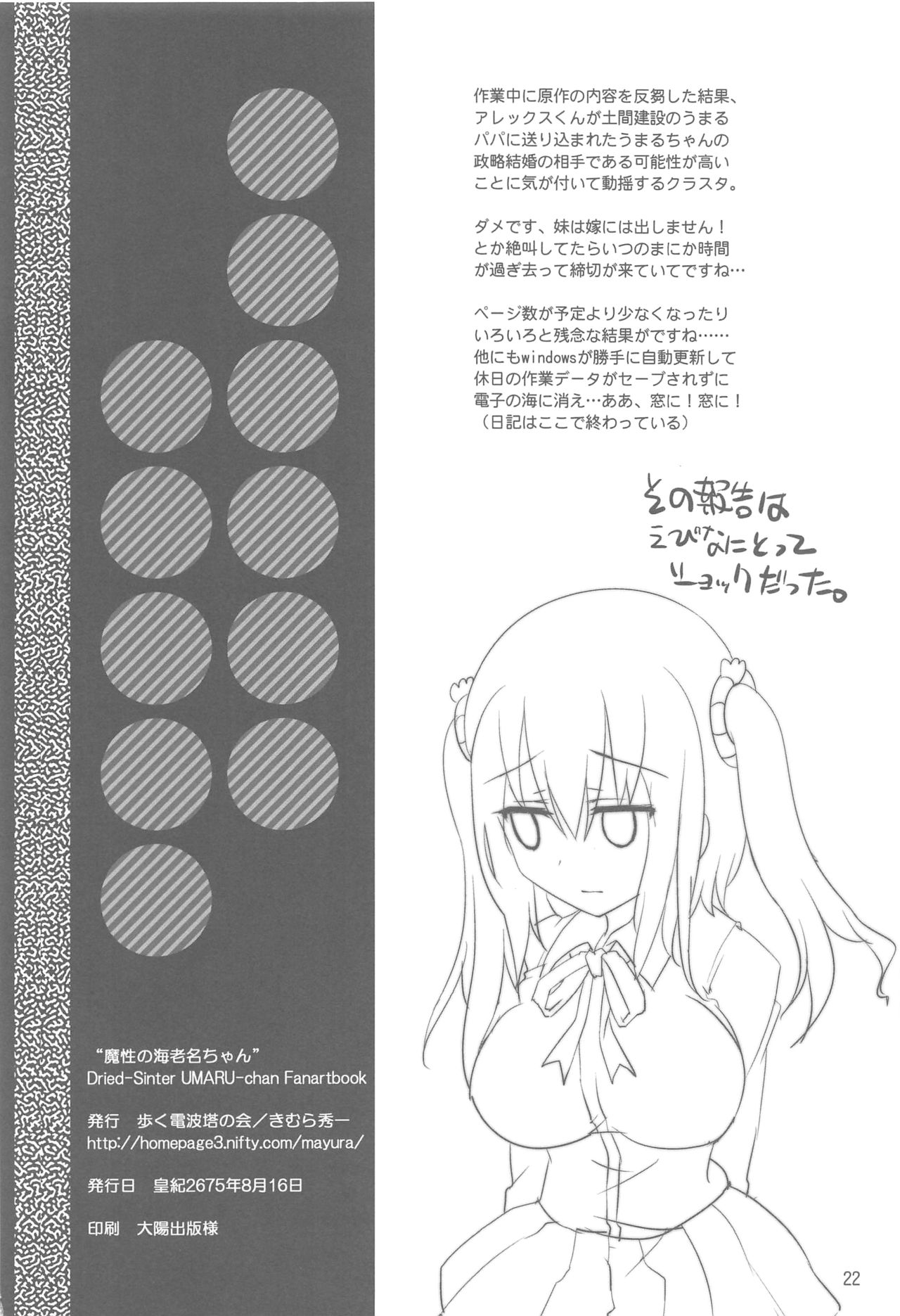 (C88) [Aruku Denpatou no Kai (Kimura Shuuichi)] Mashou no Ebina-chan (Himouto! Umaru-chan) page 21 full