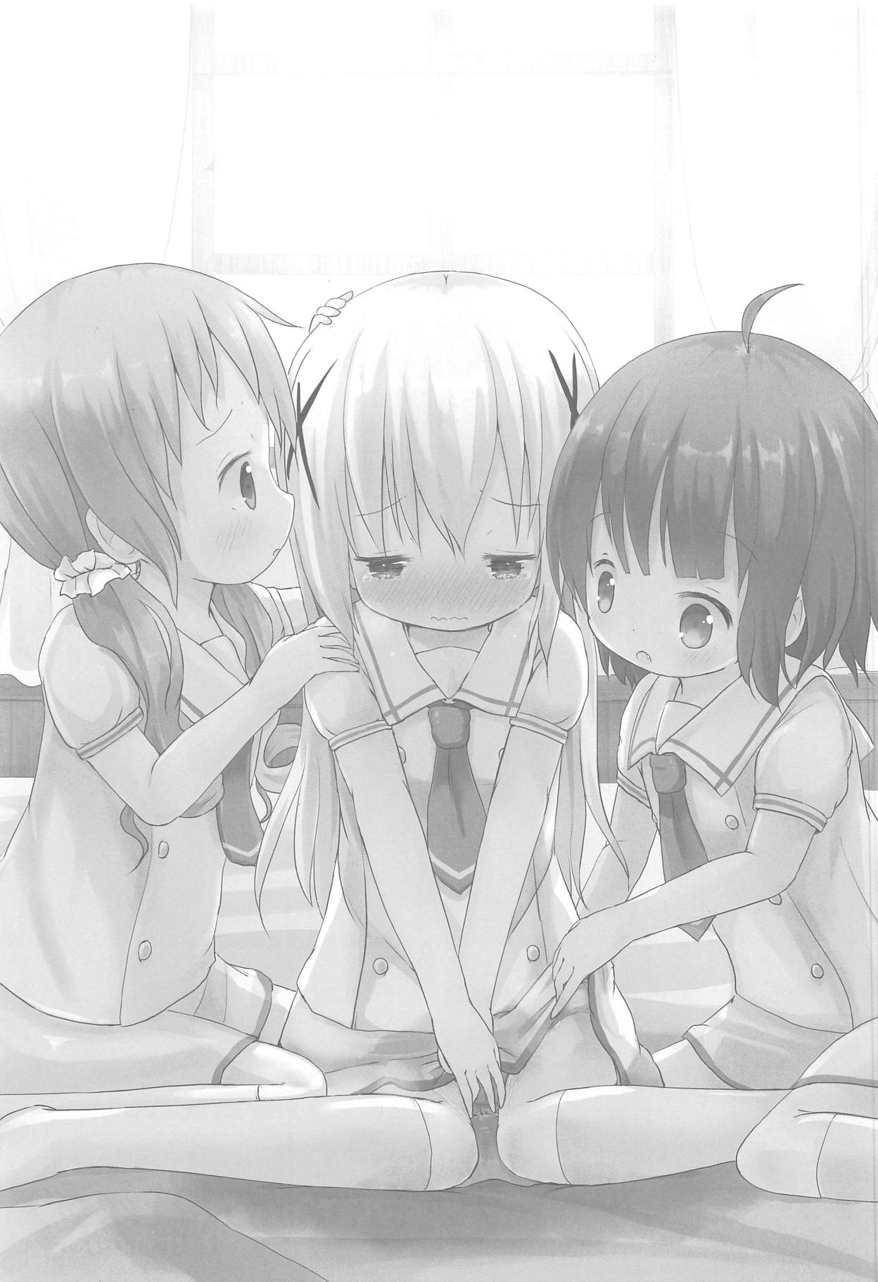 (C95) [Netekuras (Lolisin)] Moshikashite, Chino-chan Onesho Shichatta no?? 1x2x (Gochuumon wa Usagi desu ka?) page 4 full