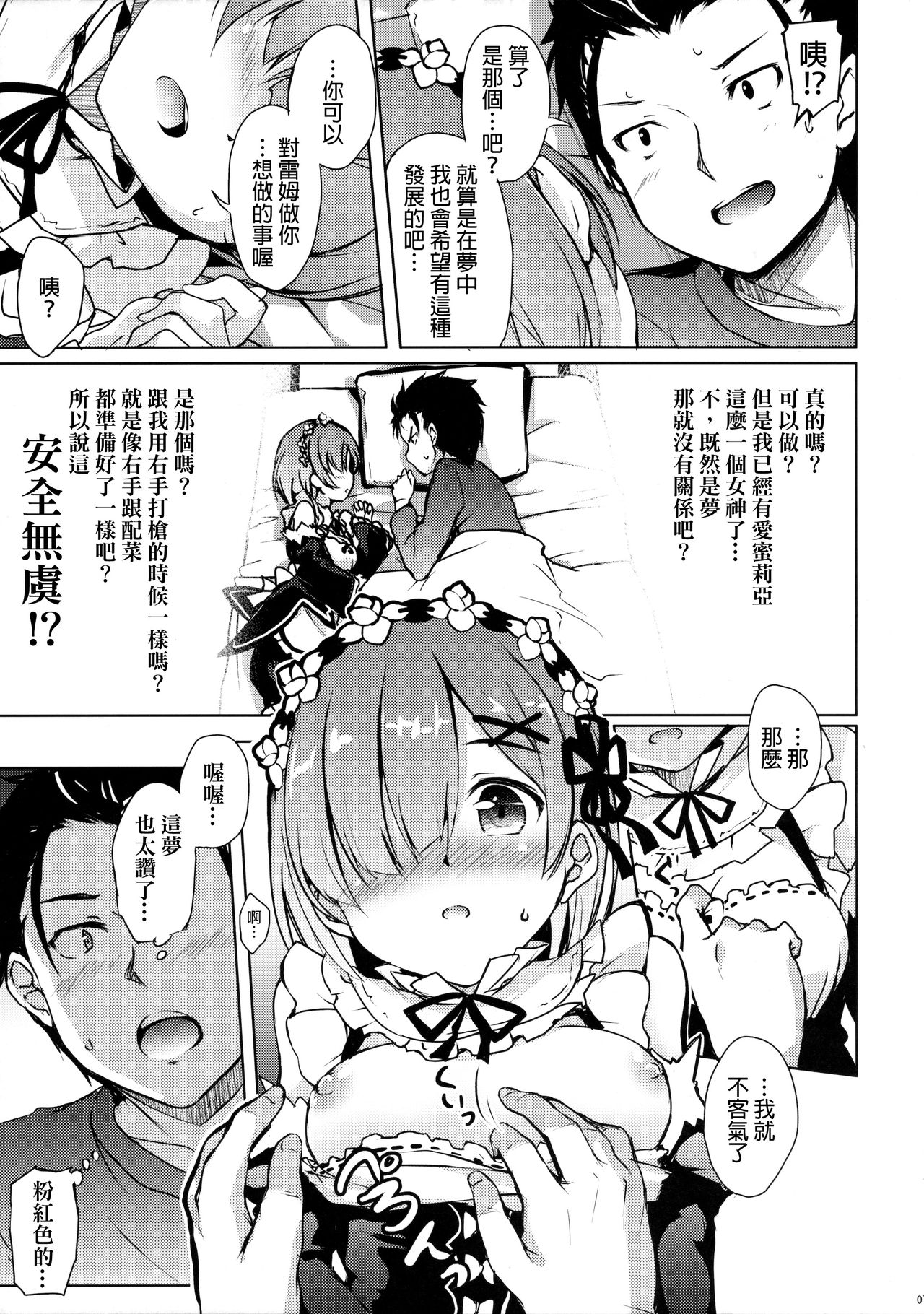 (COMIC1☆10) [Part K (Hitsujibane Shinobu)] Rem kara Hajimeru Isei Kouyuu (Re:Zero kara Hajimeru Isekai Seikatsu) [Chinese] [final個人漢化] page 6 full