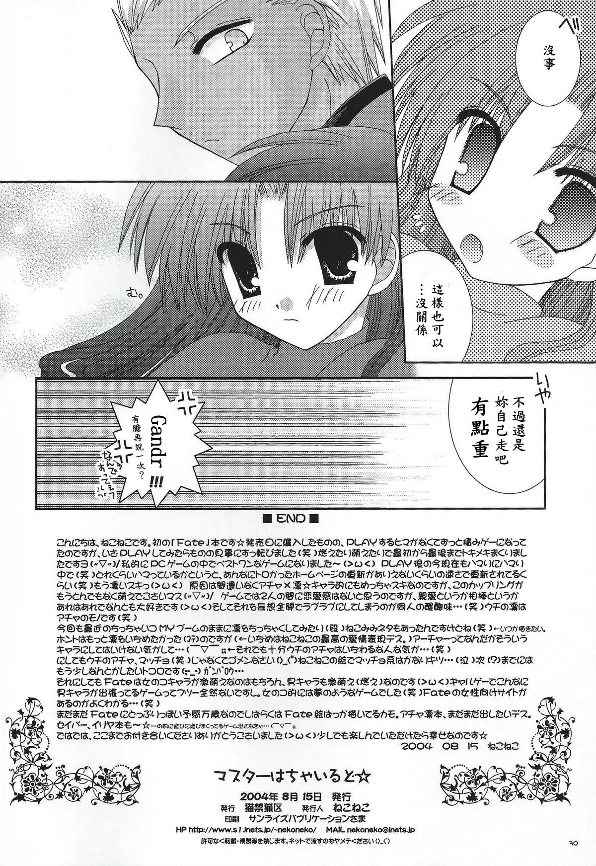 (C66) [Neko Kinryouku (NekoNeko)] Master wa Child (Fate/stay night) [Chinese] [wl00314824個人漢化] page 29 full