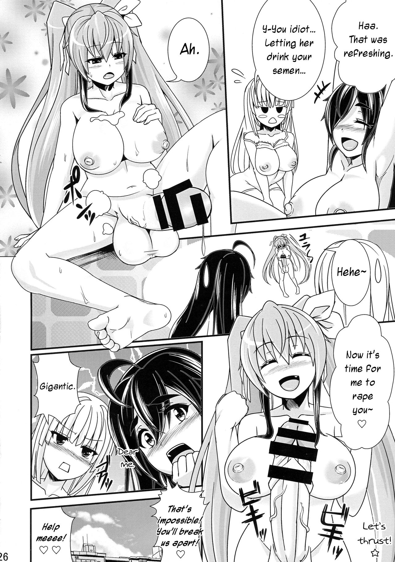 (COMITIA112) [Punisher Punishment (Panimi)] A Big-Tig Twintail Girl gets Screwed by Two Futanari Girls [English] page 25 full