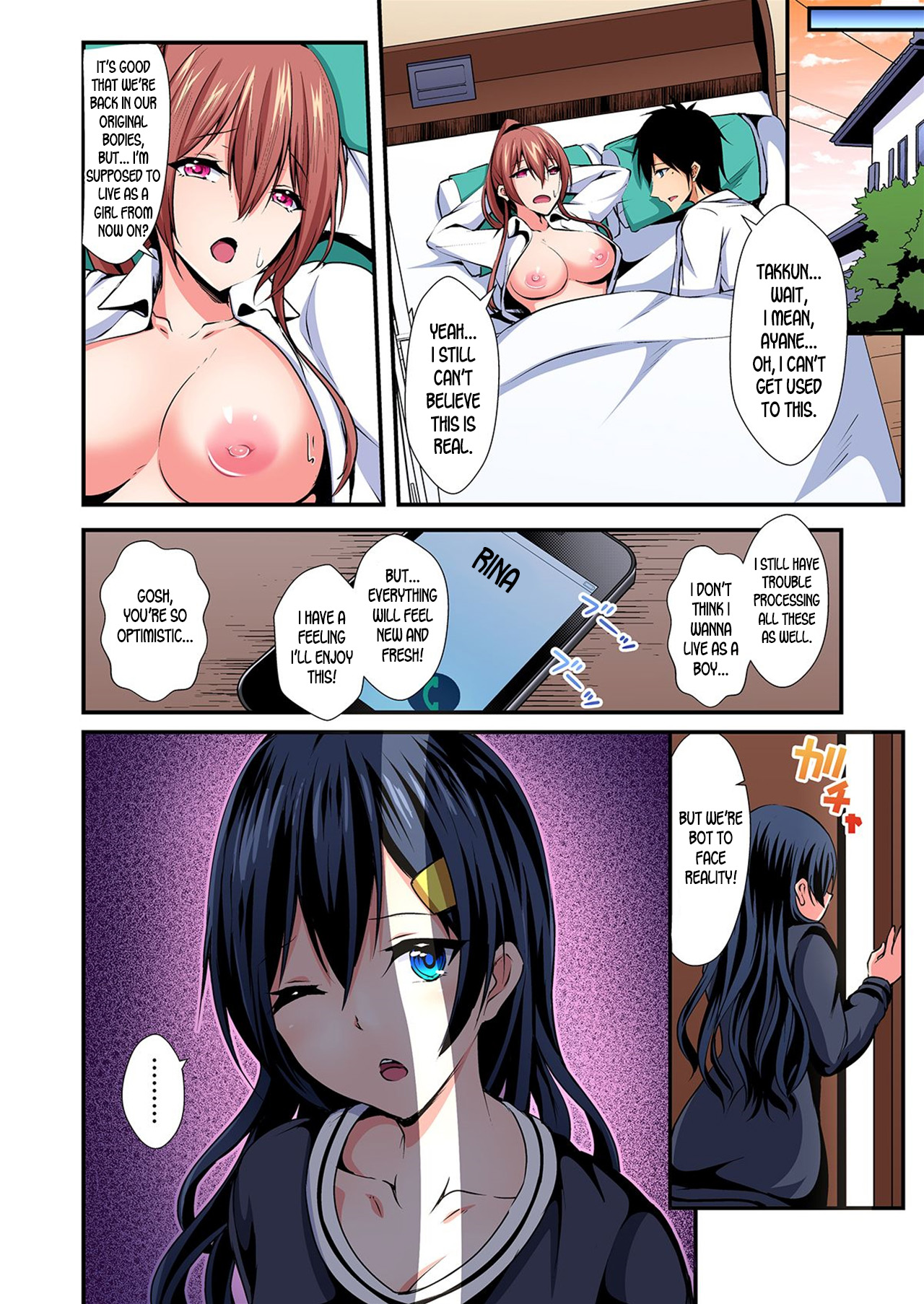 [Suishin Tenra] Switch bodies and have noisy sex! I can't stand Ayanee's sensitive body ch.1-5 [desudesu] page 125 full