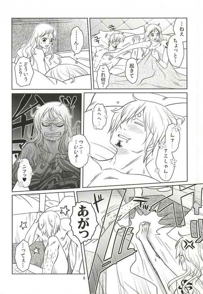 (C86) [Mamiana Paradise (Kuri)] Himitsu no Koi Wazurai (One Piece) page 4 full