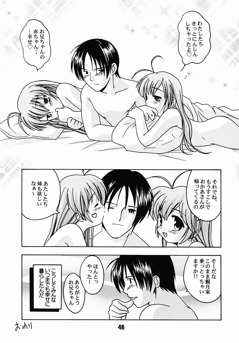 (CR31) [Shinohara Heavy Industry (Akatsuki, Haruna Mao, Musashiya, Ukyochu)] Hajishino (Hajimete No Orusuban) page 47 full