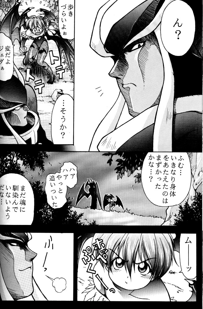 (C52) [RIROLAND (Kuuya, Satomi Hiroyuki)] Kiba to Tsubasa (Darkstalkers) page 14 full