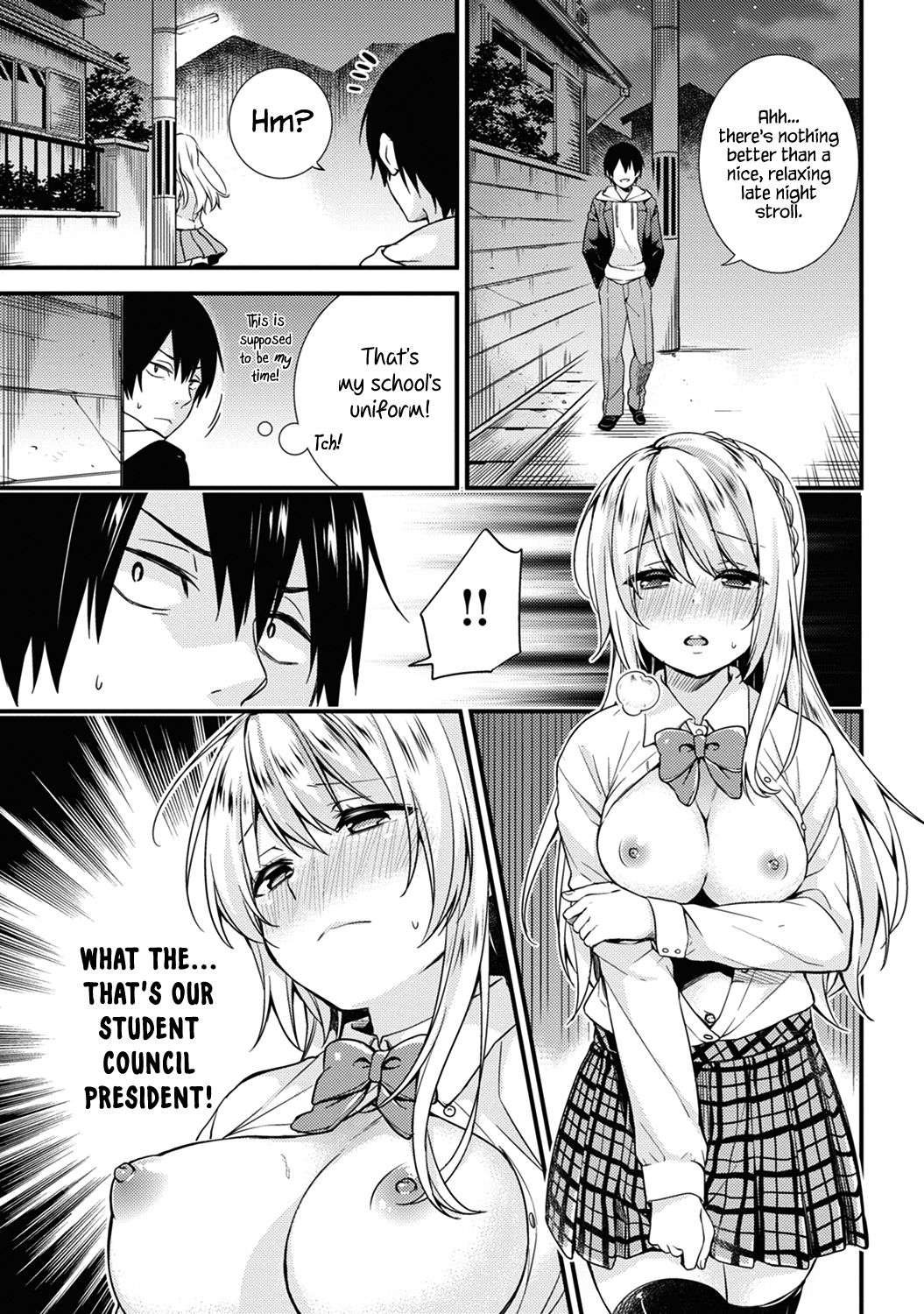 [sorani] Gakuen no Ojou-sama ga Roshutsukyou no Dohentai datta Hanashi | The Academy Princess is Actually a Perverted Exhibitionist Ch. 1 [English] [LWB+RL] [Digital] page 1 full