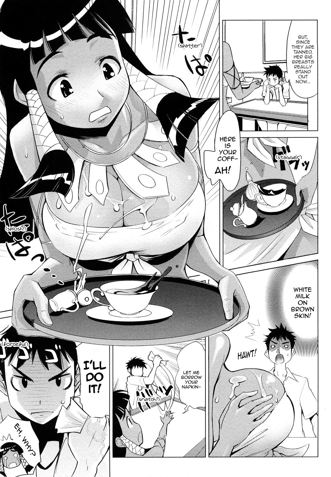 [Moritaka Takashi] Natsuiro Oppai Cafe | Summer-Tanned Breasts Cafe (Nakadashi Saretai) [English] [Sling] page 5 full