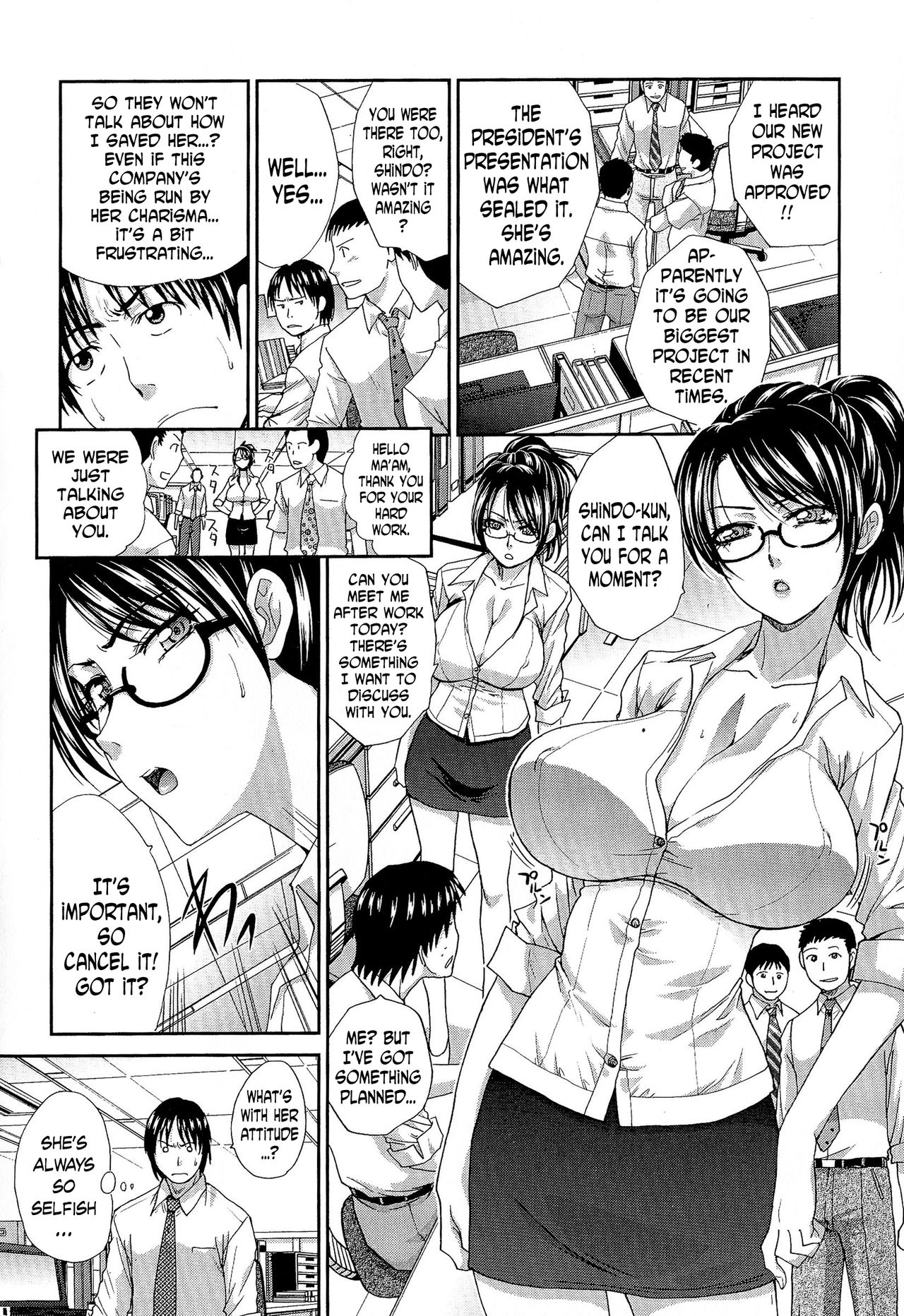 [Itaba Hiroshi] Kachiki na Shachou wa Jitsu wa M...!? | The Strong-Minded Company President is Actually a Masochist...!? (Kyonyuu Akugi) [English] [N04h] page 4 full