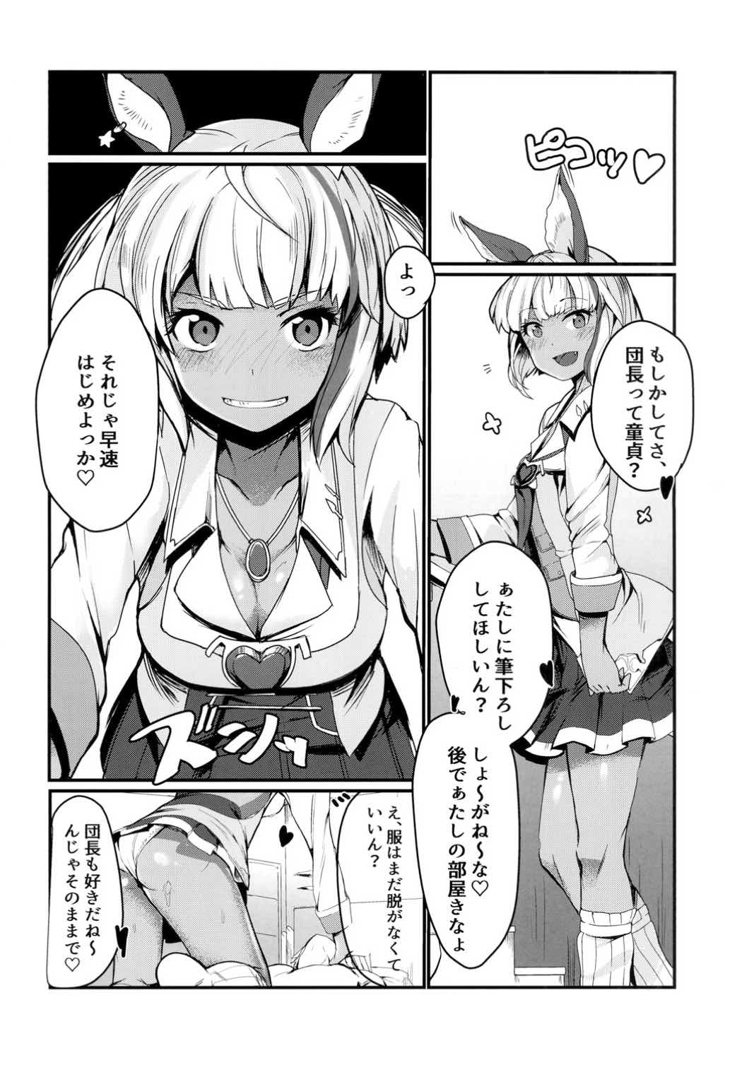 (C90) [Tachikawa Juukougyou (KATSUDANSOU)] Konya wa Kasshoku Bon (Granblue Fantasy) page 2 full